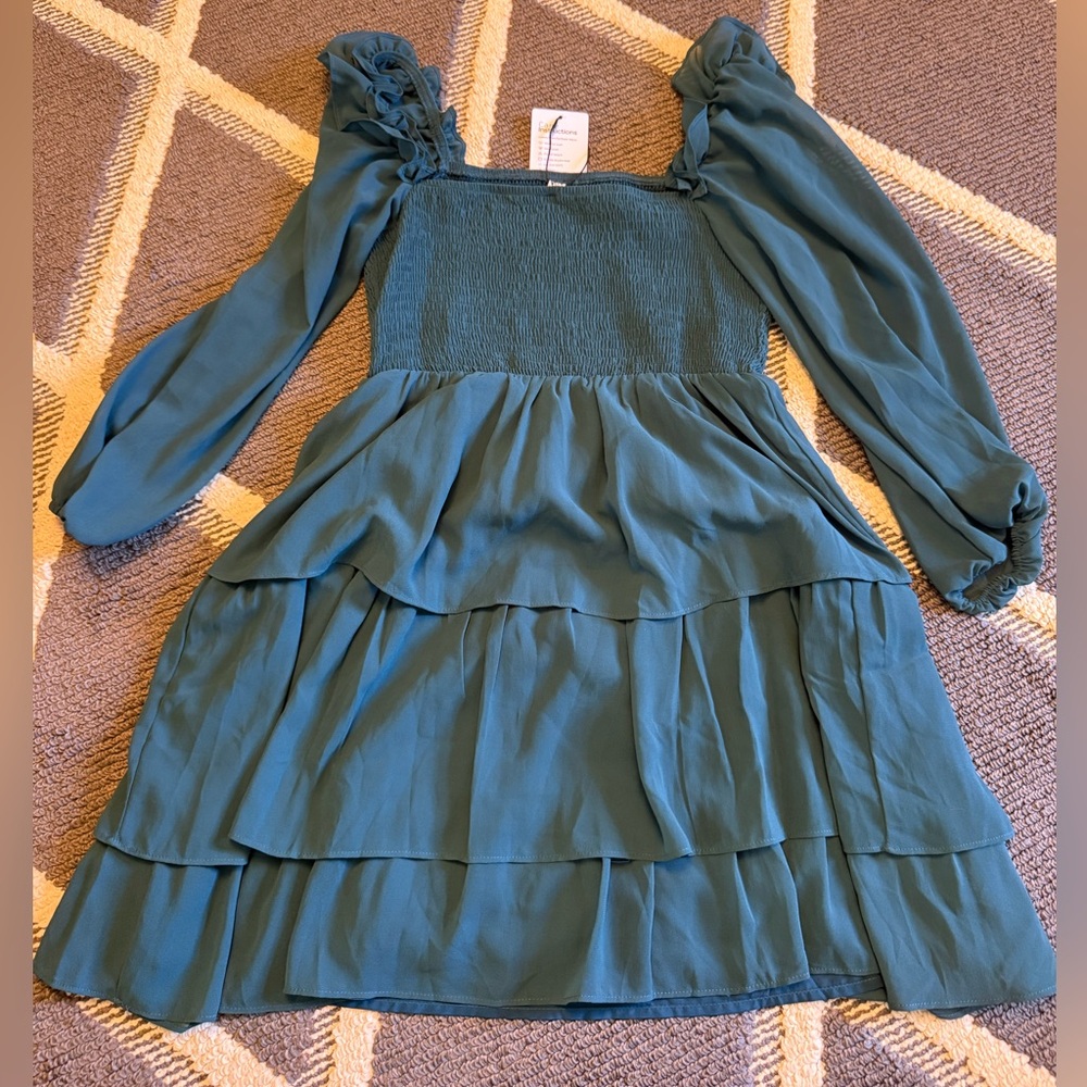 Textured Teal Fabric with Tag - Picture 6 of 6